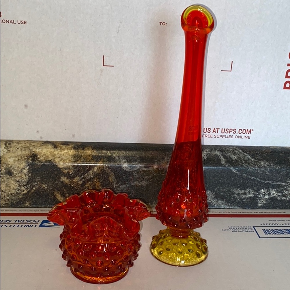 Amberina Glass PAIRD VASES!!